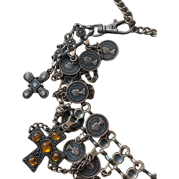 Elizabeth II Dei Gratia Regina Coin Belt Belly Dancing Belt Cross main image 4